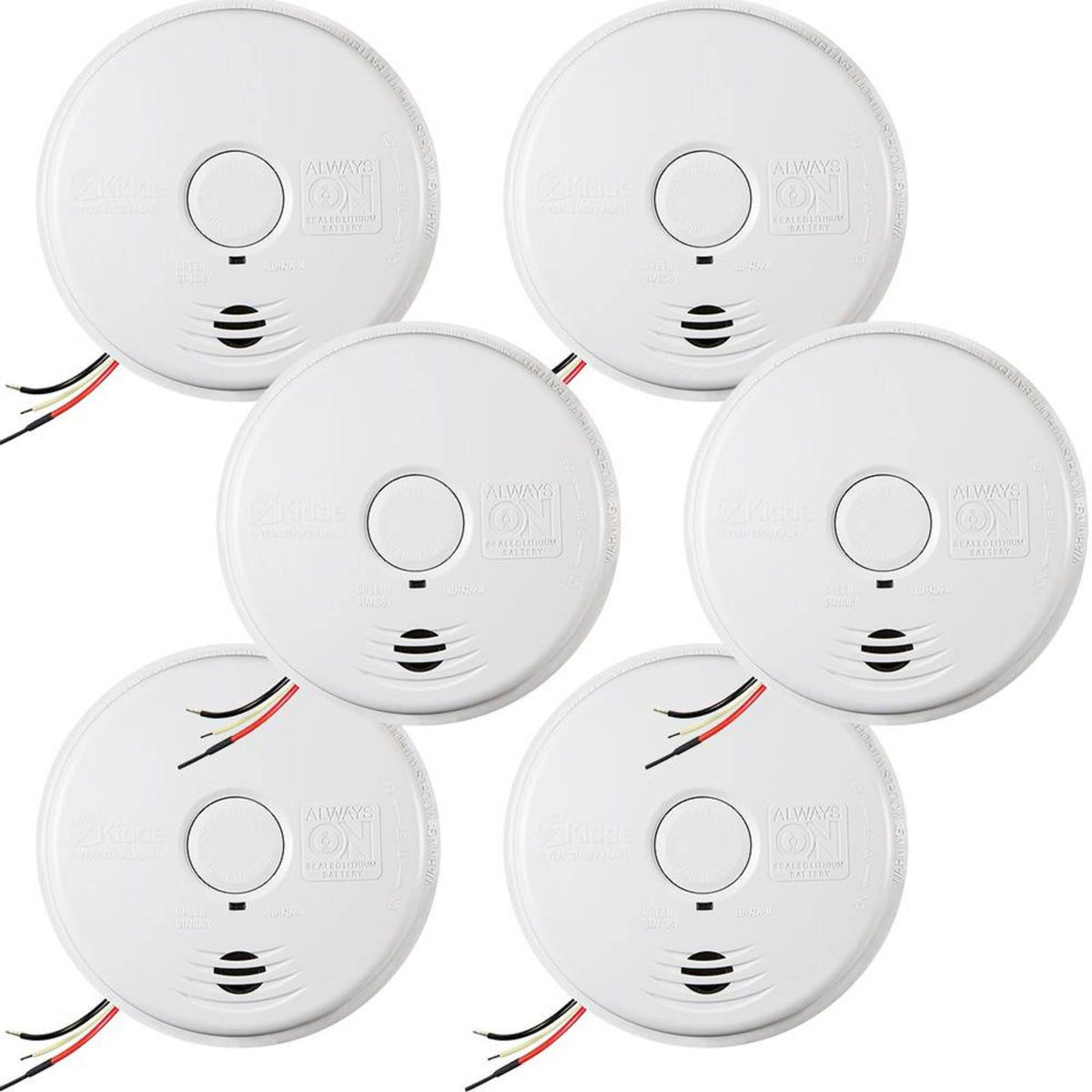 Hardwire Smoke Detector with Battery Backup 6-Pack I7636