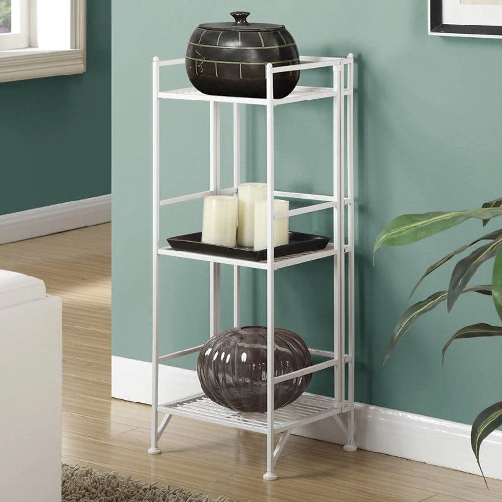 3 Tier White Folding Metal Shelf U391