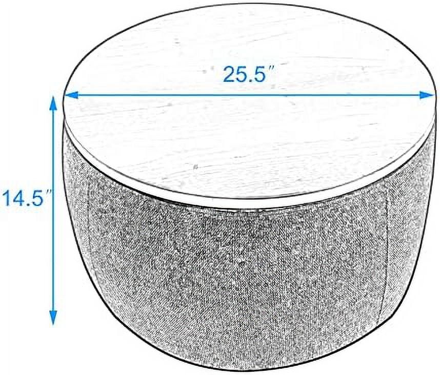 Round Ottoman with Reversible Lid Tray N370
