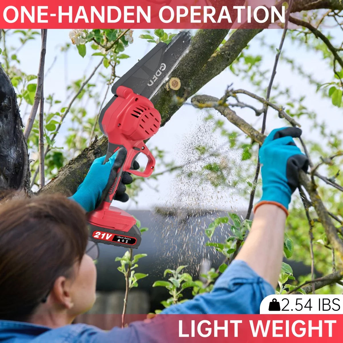 Cordless 6 inch Mini Chainsaw with 2 Battery K820659