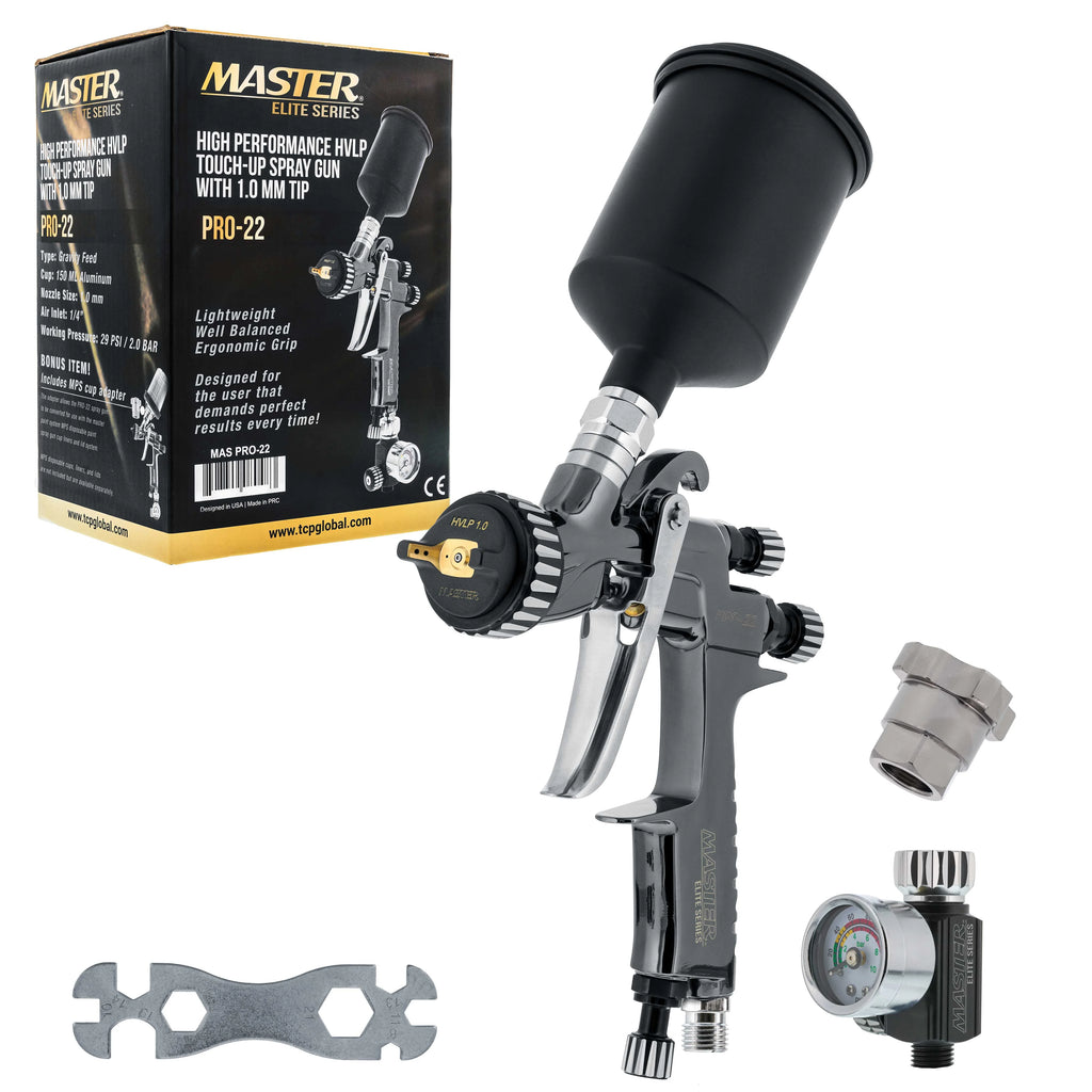 HVLP Touch Up Spray Gun with 1.0mm Tip and Air Pressure Regulator Gauge J277