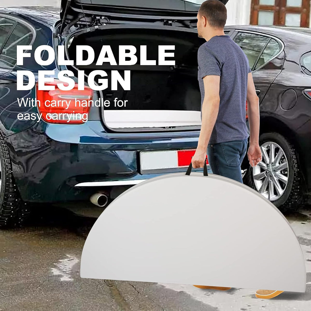 53” Round Folding Plastic Dining Table White I586