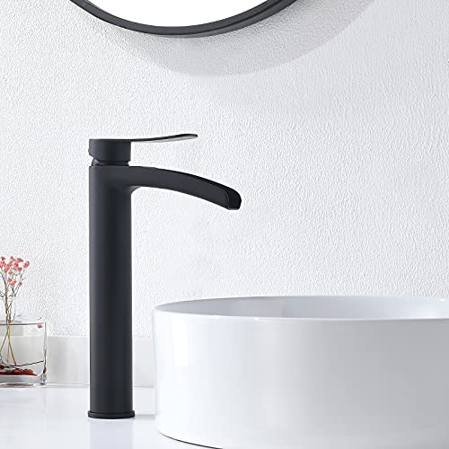 Brushed Gold Single Handle Waterfall Vessel Sink Faucet with Pop Up Drain R57478