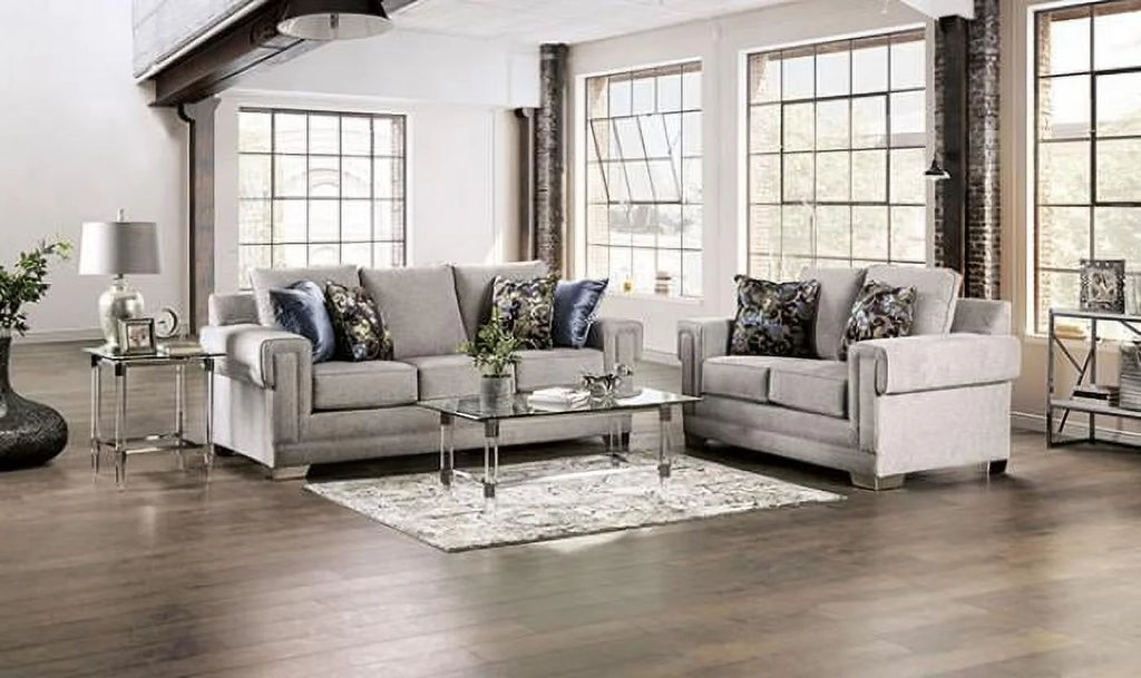 Light Gray Chenille Sofa L664268