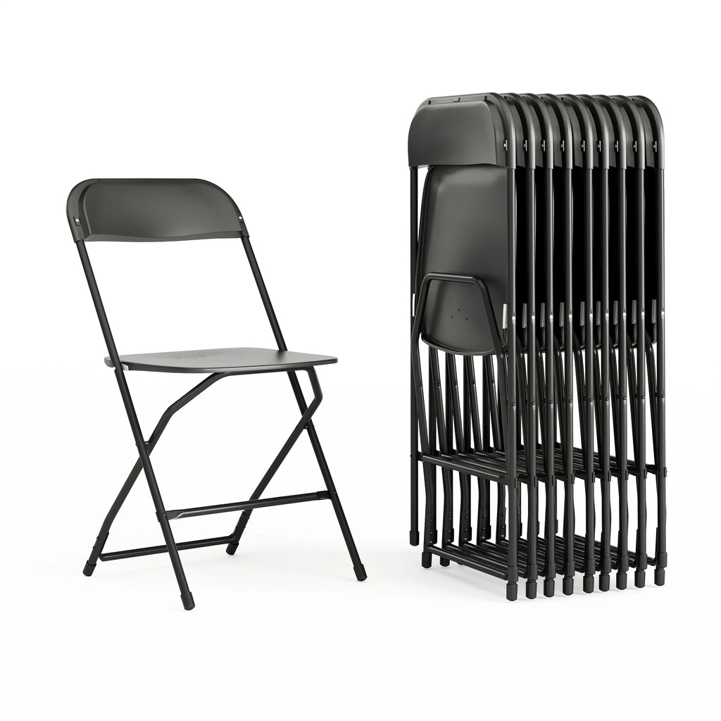 Grey Plastic Folding Chair 10 Pack L8640
