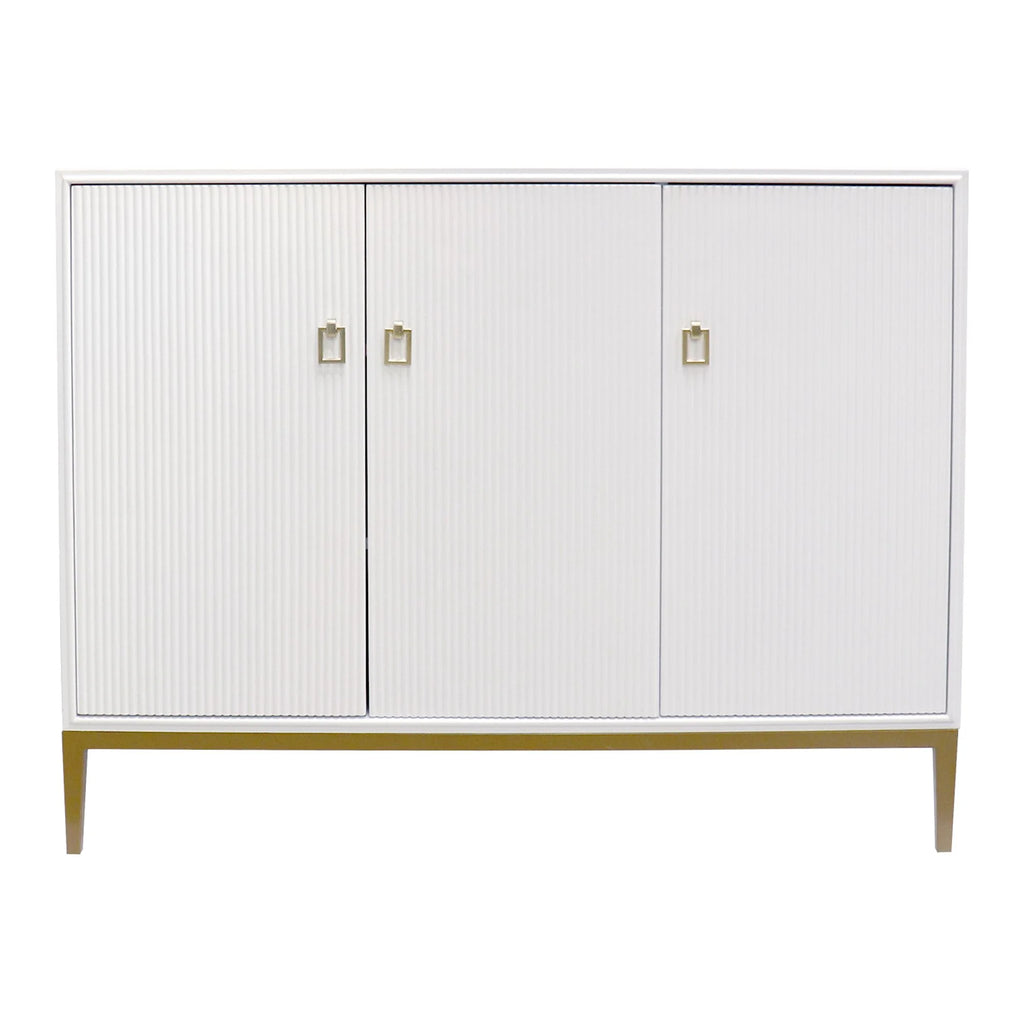 Ivory 3 Door Sideboard with Bronze Metal Frame Y1781