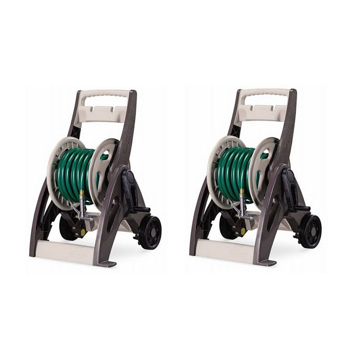 Resin Garden Hose Reel Cart with Leader Hose 2 Pack Y848319