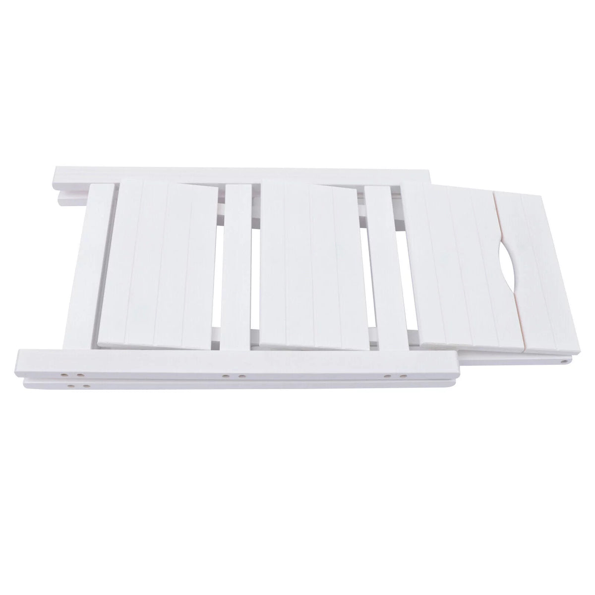 Folding Wooden Step Stool Anti-Slip White T577313