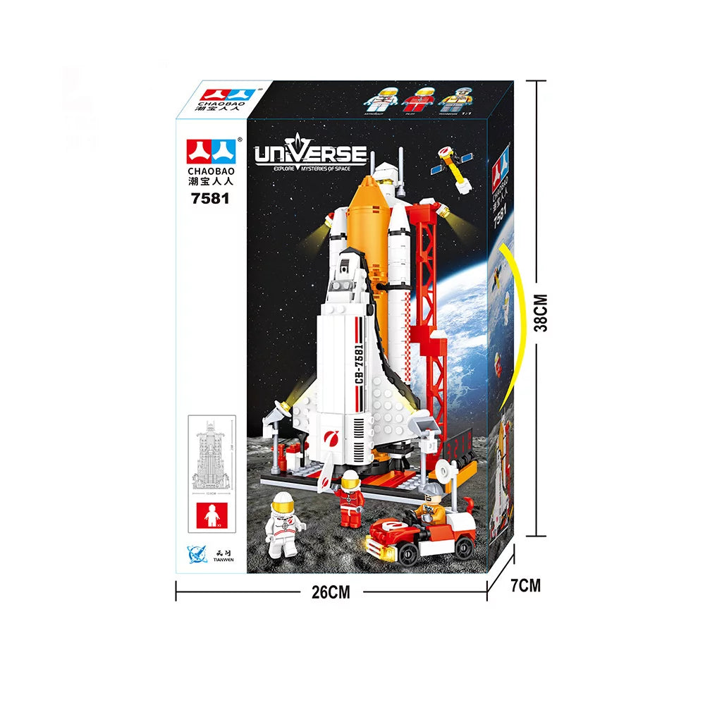 Architecture Building Blocks Model Space Astronaut Figures STEM Toys I9434