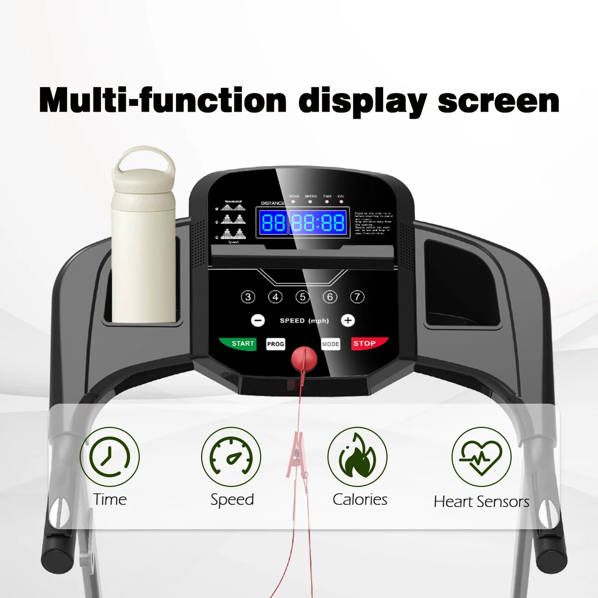 Foldable Electric Treadmill 2.5HP 265LBS Weight Capacity F178