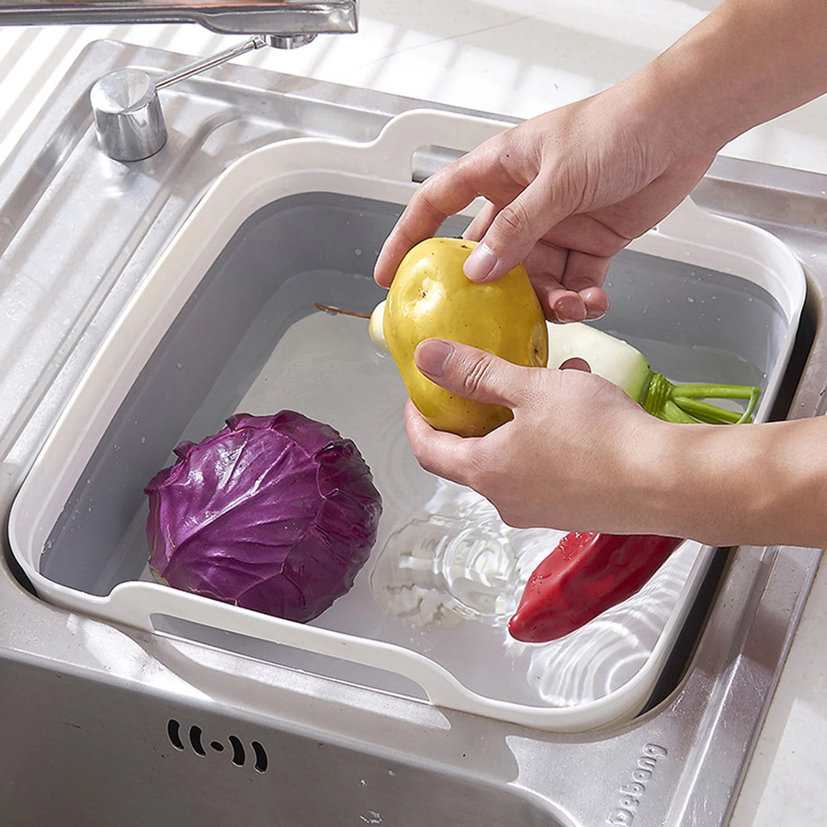 Silicone Collapsible Fruit Basket Sink Tub M411