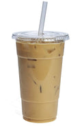 Clear Plastic Cups 24 Oz with Lids, 100-Pack P21065