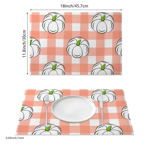 Faux Leather 12 X 18 Inchs Pink Gingham Placemat 6- Count T3809