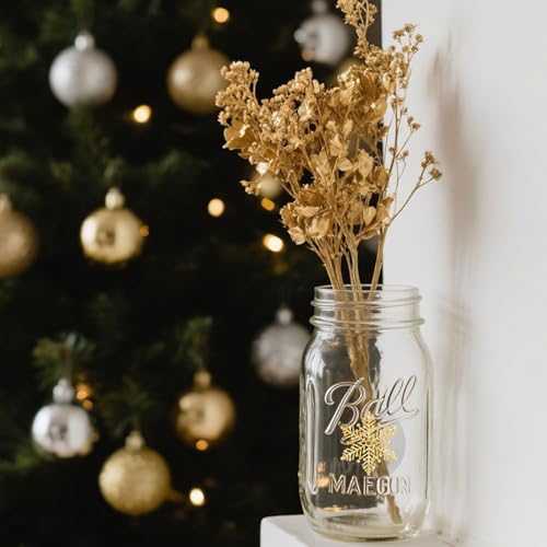 1000Pcs Clear Gold Foil Snowflake Stickers Roll B990