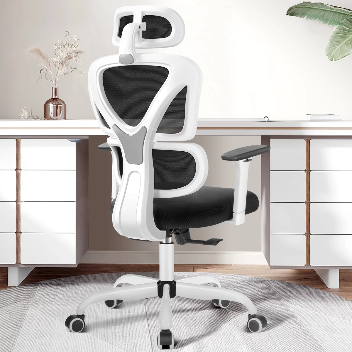 Black High Back Ergonomic Office Chair with Lumbar Support S77241