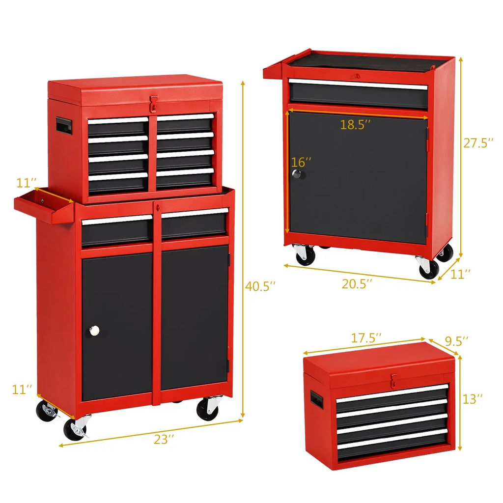 2 in 1 Tool Chest & Cabinet with 5 Sliding Drawers W23896