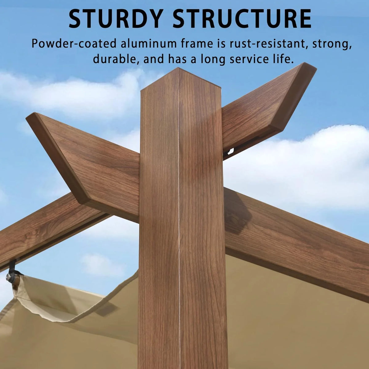 10' x 10' Outdoor Retractable Pergola with Sun Shade Canopy X950