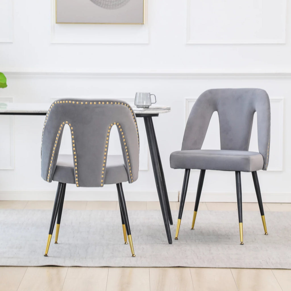 Velvet Upholstered Dining Chairs Set of 6 O3555