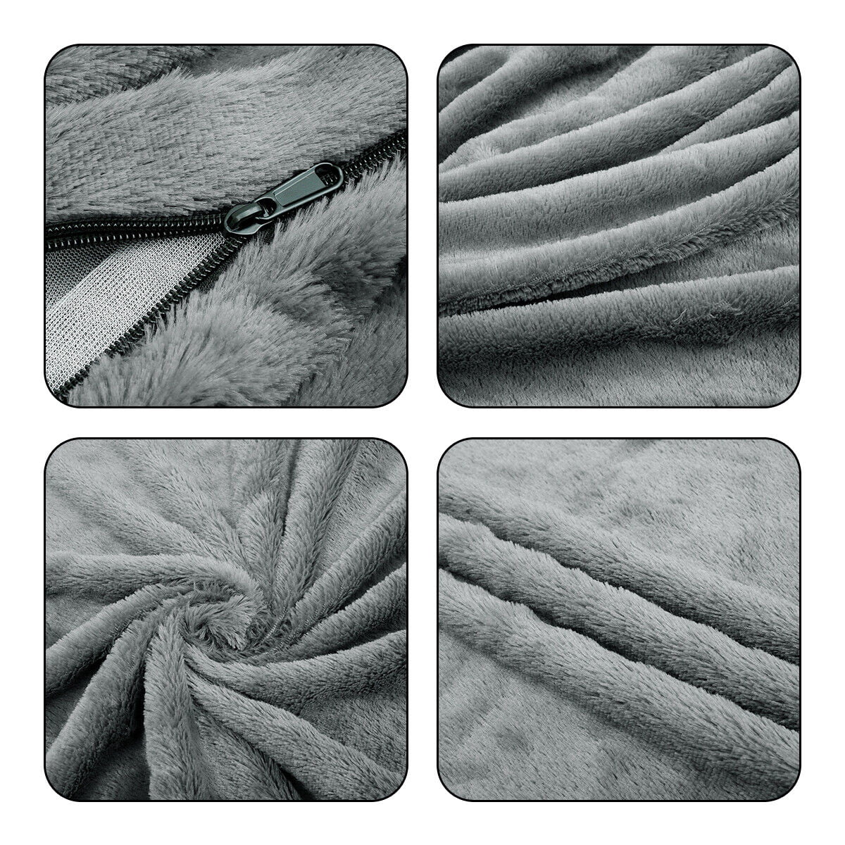 5FT Ultra Soft Bean Bag Chair Cover Light Grey B3420