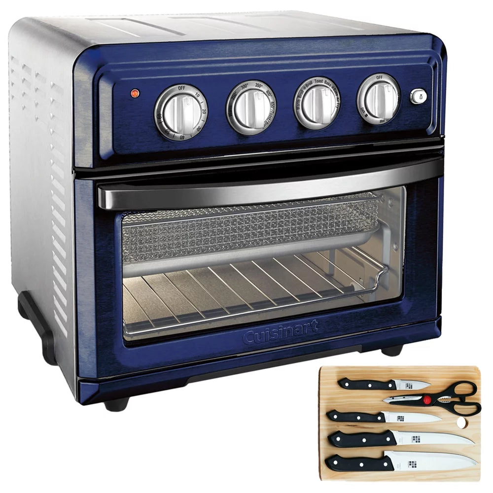Navy Convection Toaster Oven Air Fryer with 5-Piece Knife Set D8248