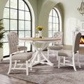 Retro Dining Table Set with Extendable Table and 4 Upholstered Chairs M422726