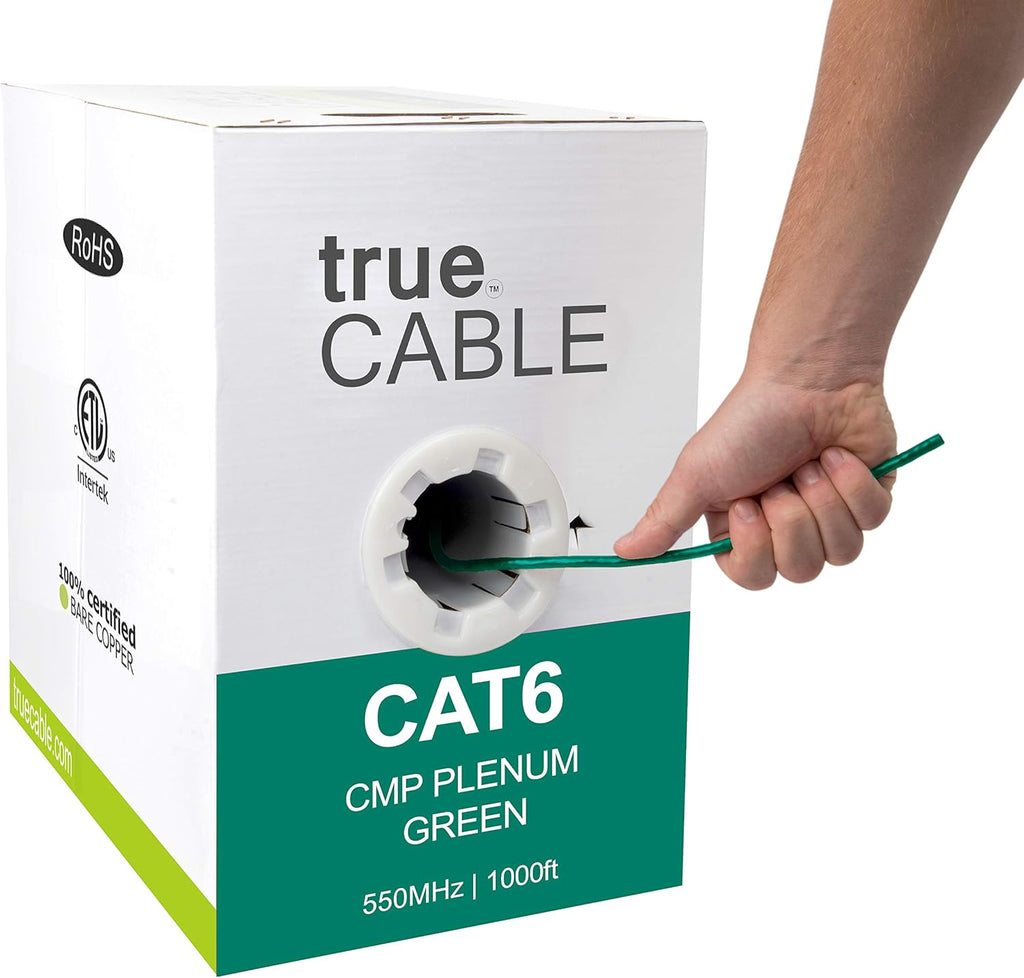 Gray 1000ft Cat6 Plenum Bare Copper Ethernet Cable I661