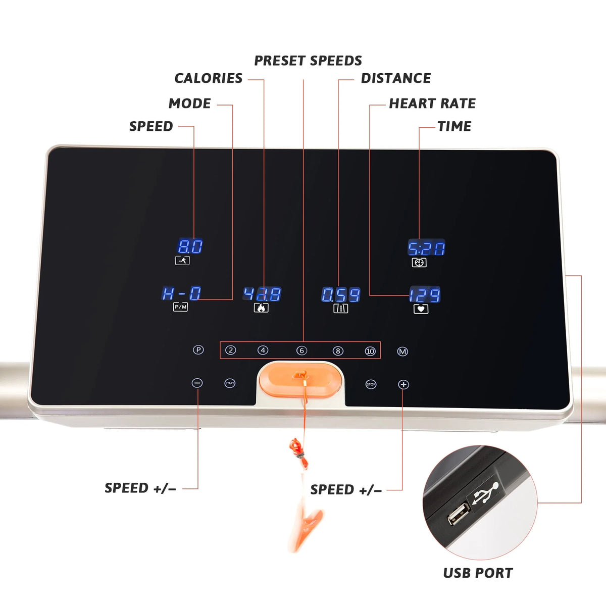 3HP Smart Folding Treadmill with Bluetooth P465