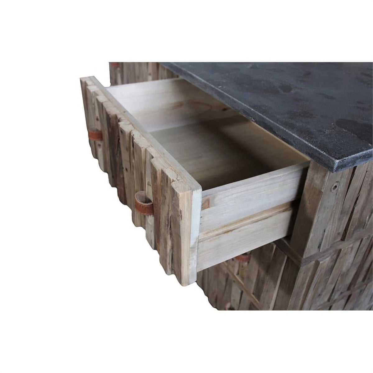 6 Drawer Solid Wood Buffet with Soapstone Top D74021