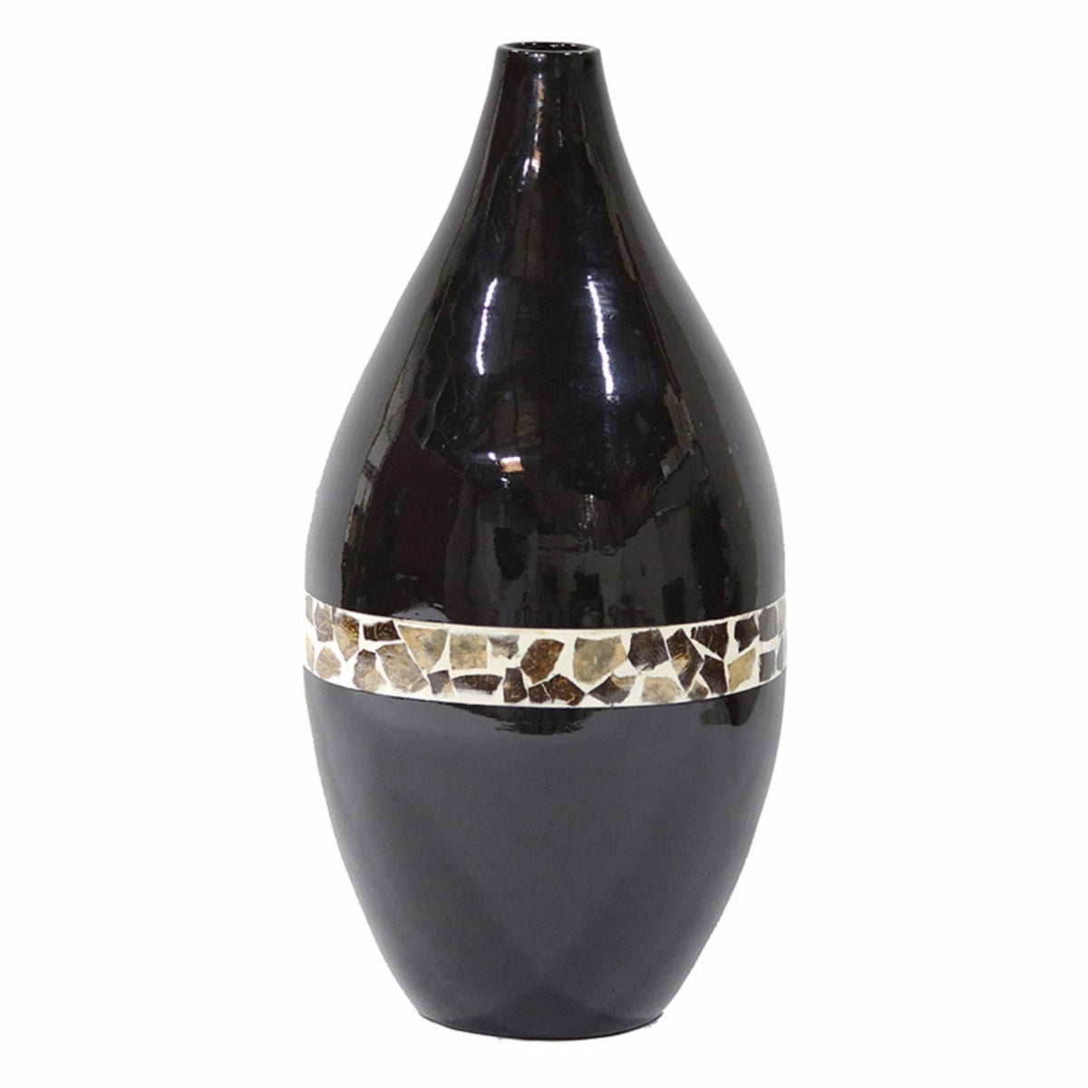Black Spun Bamboo Vase T195