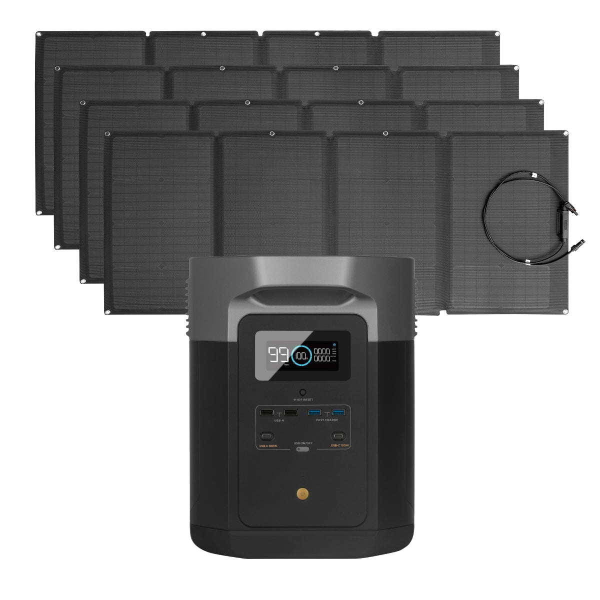 Portable Power Station and 4 x Portable Solar Panel R80830