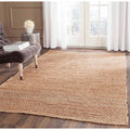 Natural Braided Striped Jute Area Rug, 8' x 10' Z720