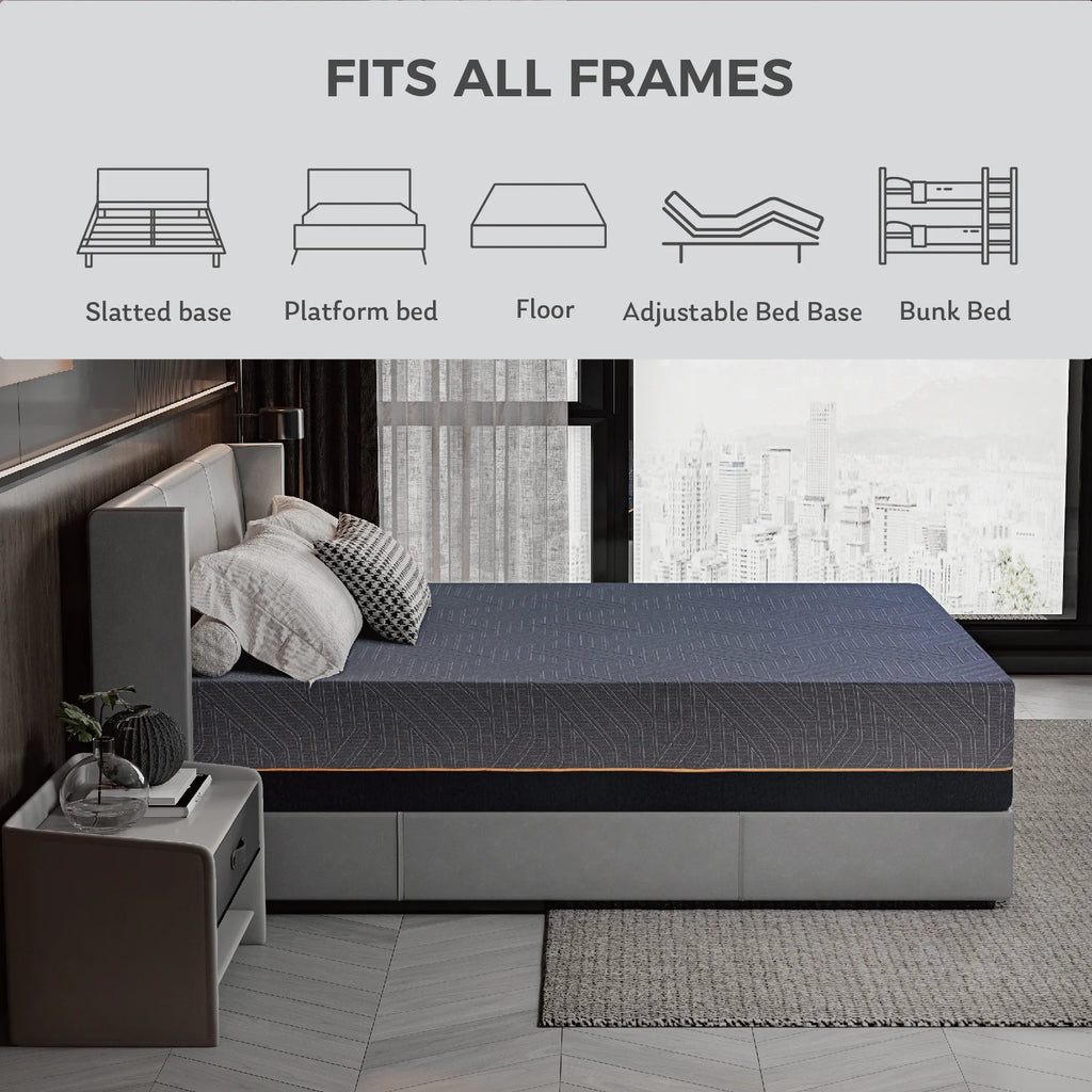 Black 14 inch Queen Memory Foam Mattress S1358