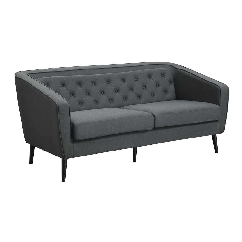 Mid-Century Modern Grey Polyester Tufted Sofa Set V465