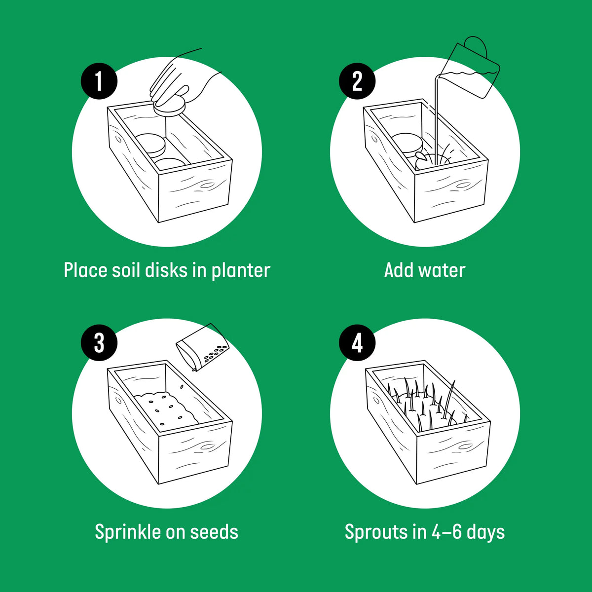 Organic Cat Grass Kit with Wood Planter, Seed and Soil Z482