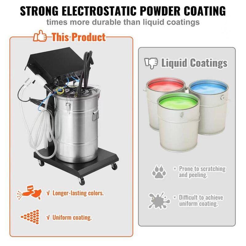 Powder Coating System, 40-Watt 100KV Electrostatic with 50L Powder Hopper D153