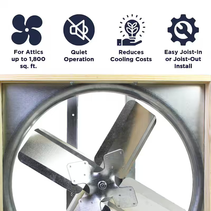 White Galvanized Steel Whole House Fan N3084