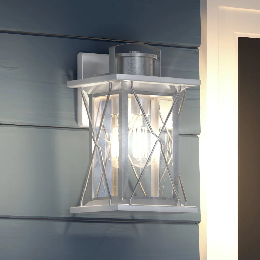 16''H Stainless Steel Outdoor Wall Sconce with Shatterproof Glass H62384