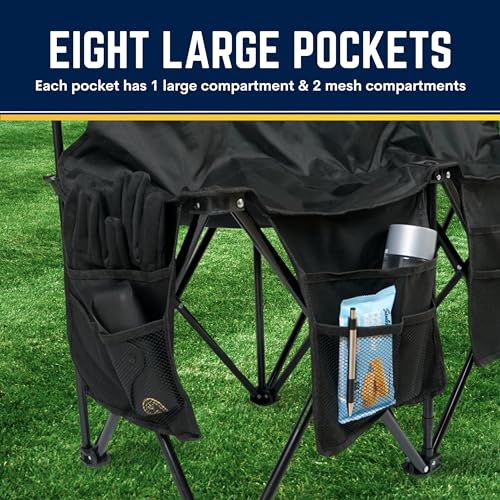 6 Seat Folding Portable Soccer Bench with 8 Pockets & Carrying Bag C8460