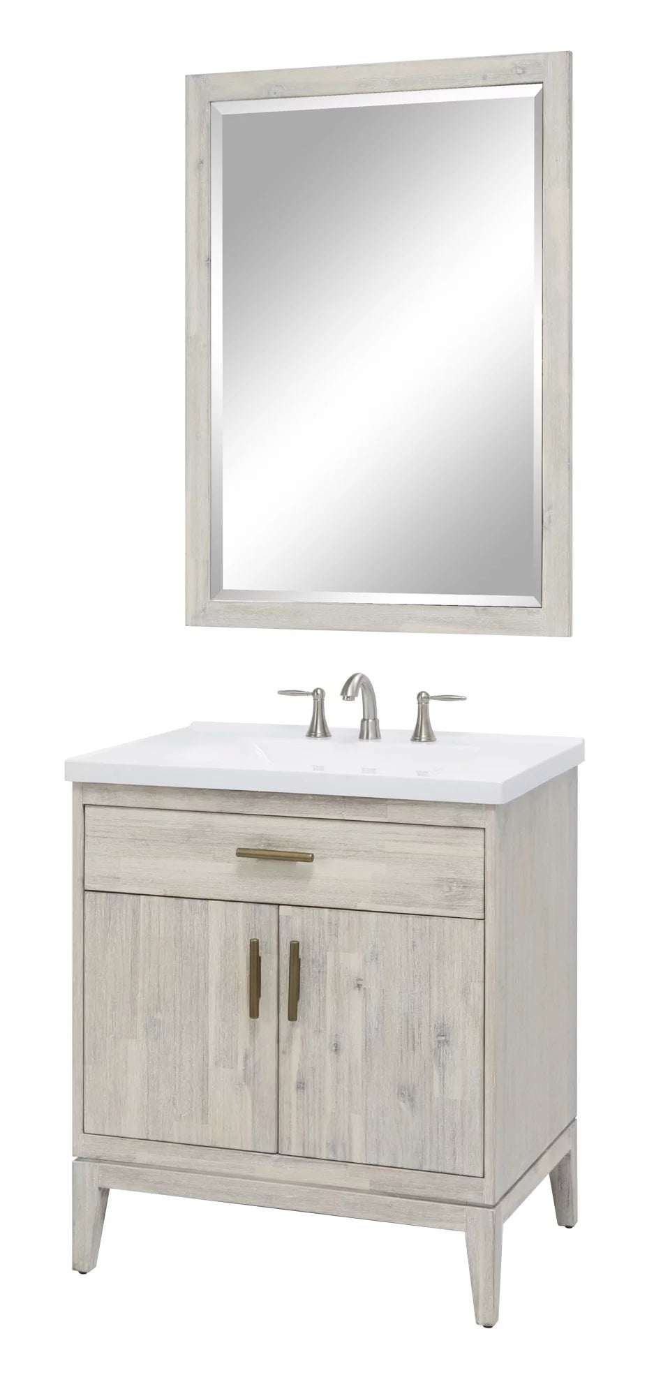 30" Free Standing Hardwood Vanity Cabinet Only Chalky White T753