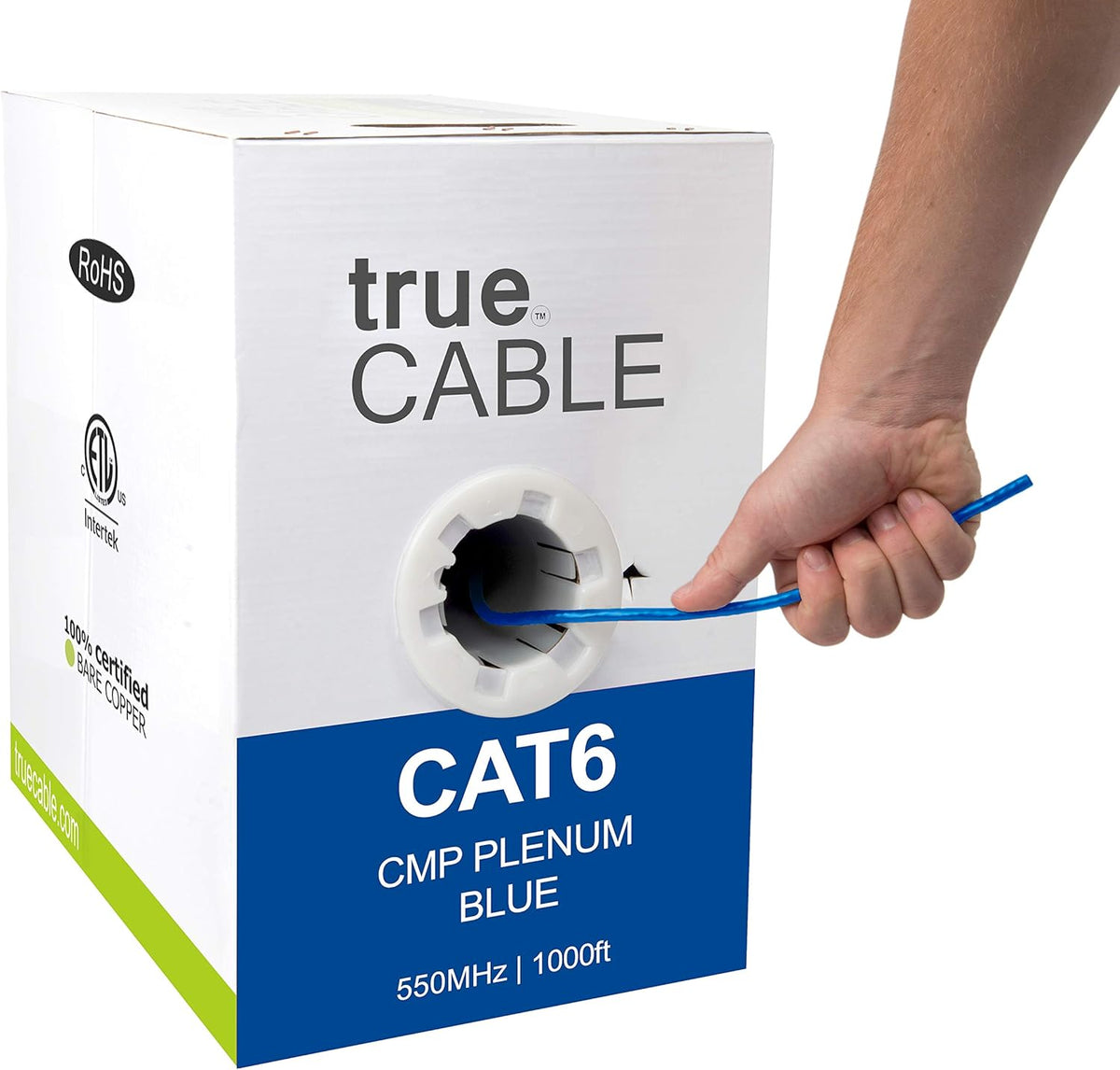 Gray 1000ft Cat6 Plenum Bare Copper Ethernet Cable I661