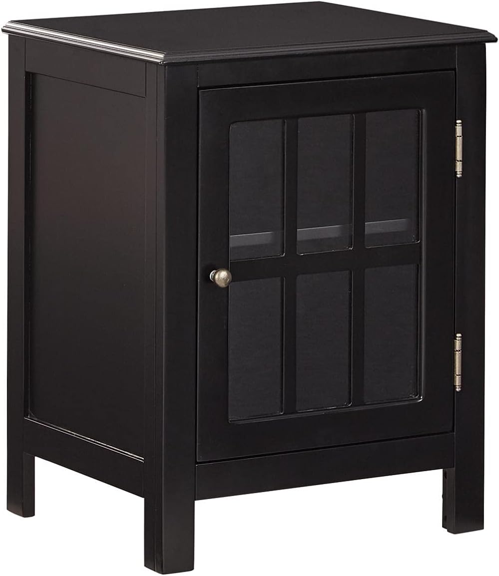 Black Accent Cabinet End Table T41690