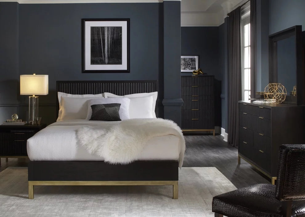 Black Drifted Oak 6 Piece Cal King Bedroom Set With Chest C779