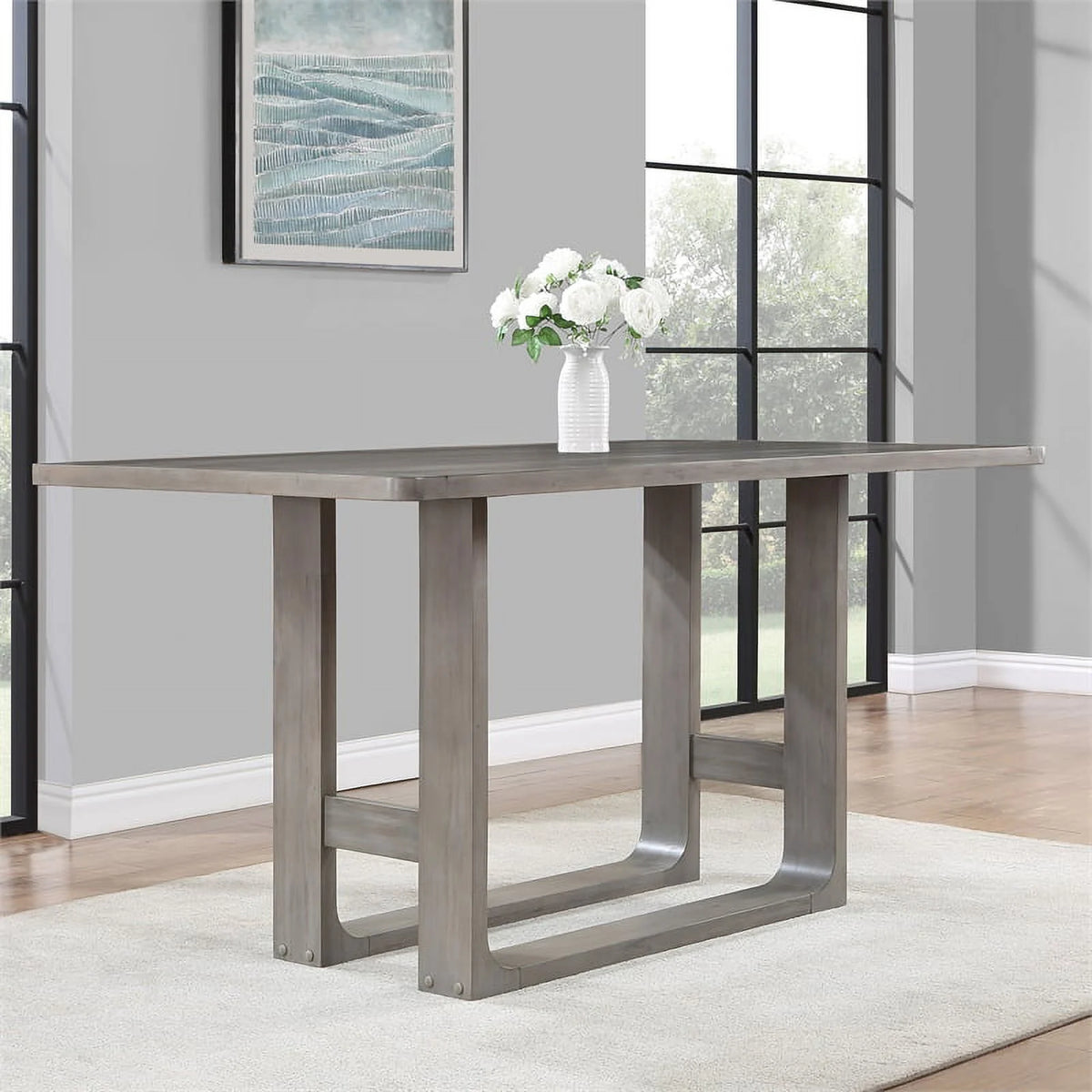 Gray Wood 5-Piece Counter Height Dining Set H1260
