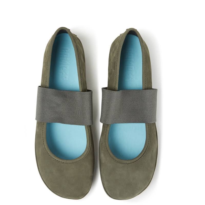 Green Nubuck Mary Jane Shoes W416