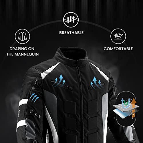 Motorcycle Jacket with CE Armor Water Resistant Textile C283891