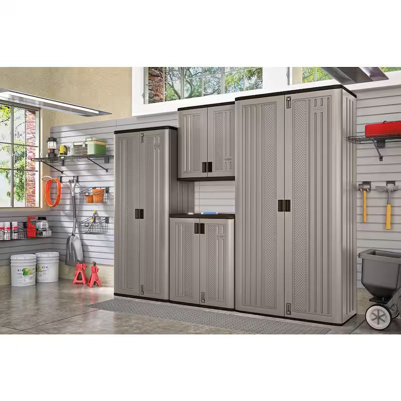 Resin Freestanding Garage Cabinet in Platinum R396378