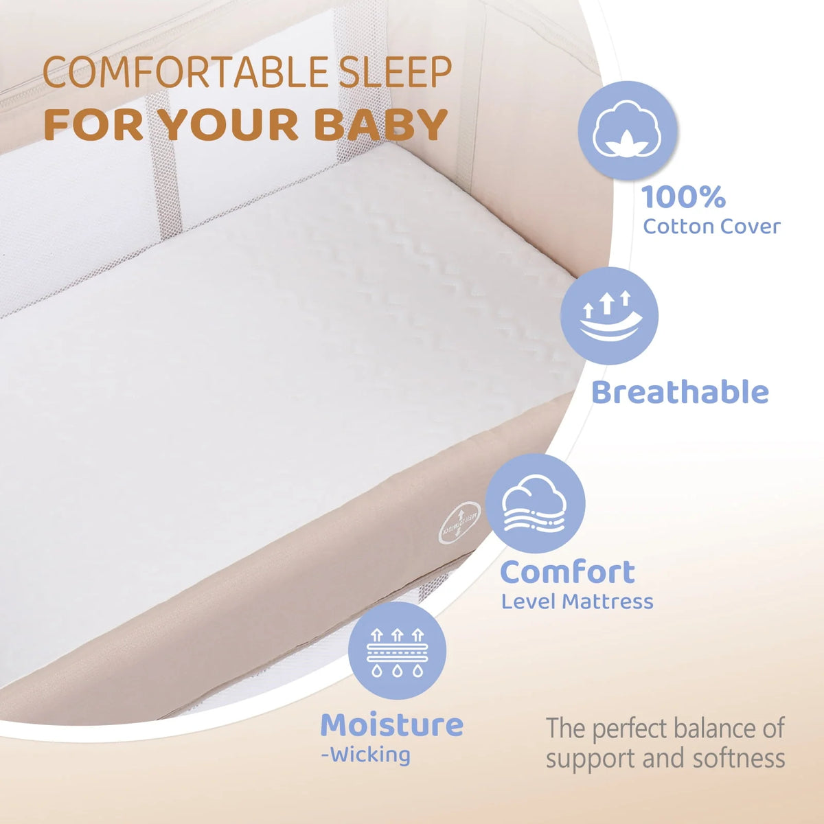 Folding Bedside Bassinet Co-Sleeper M640
