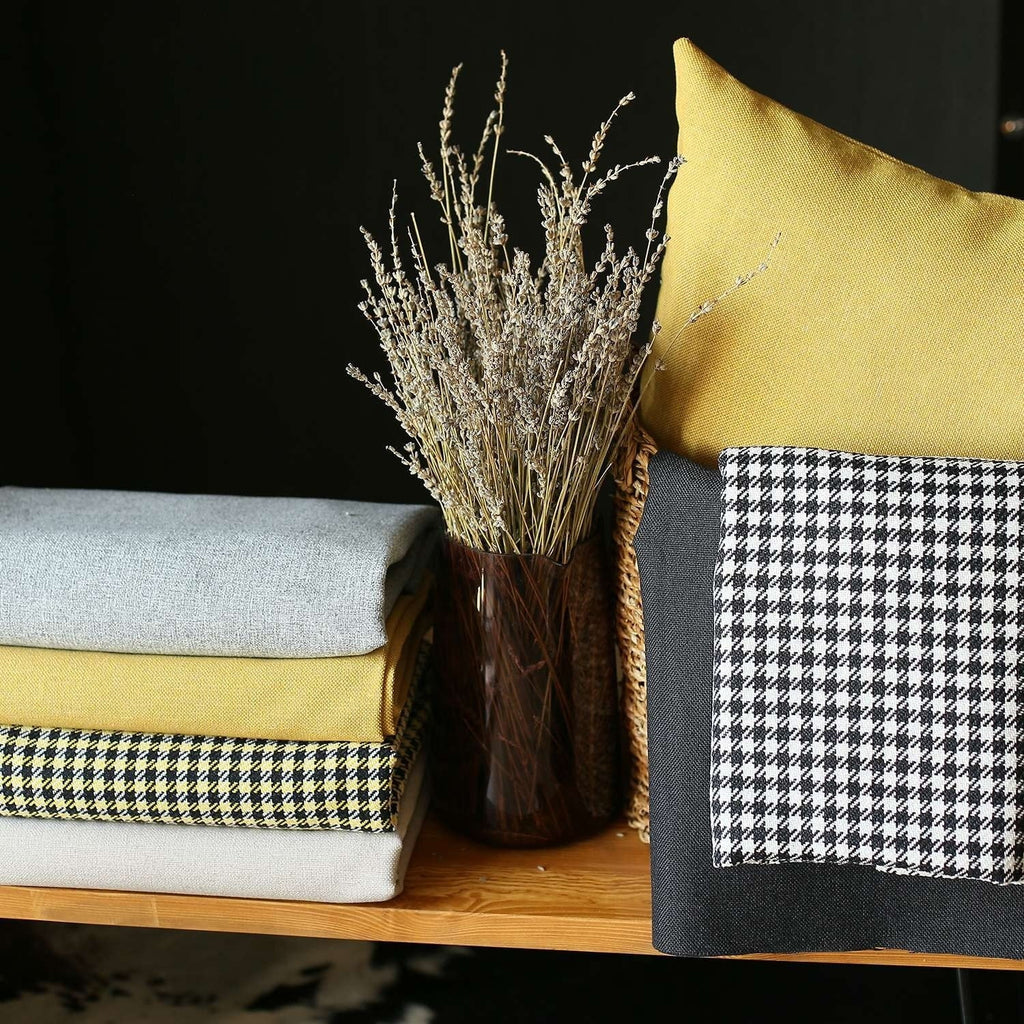 Set Of Two 20" X 12" Black And Yellow Geometric Polyester Lumbar Pillow I6201
