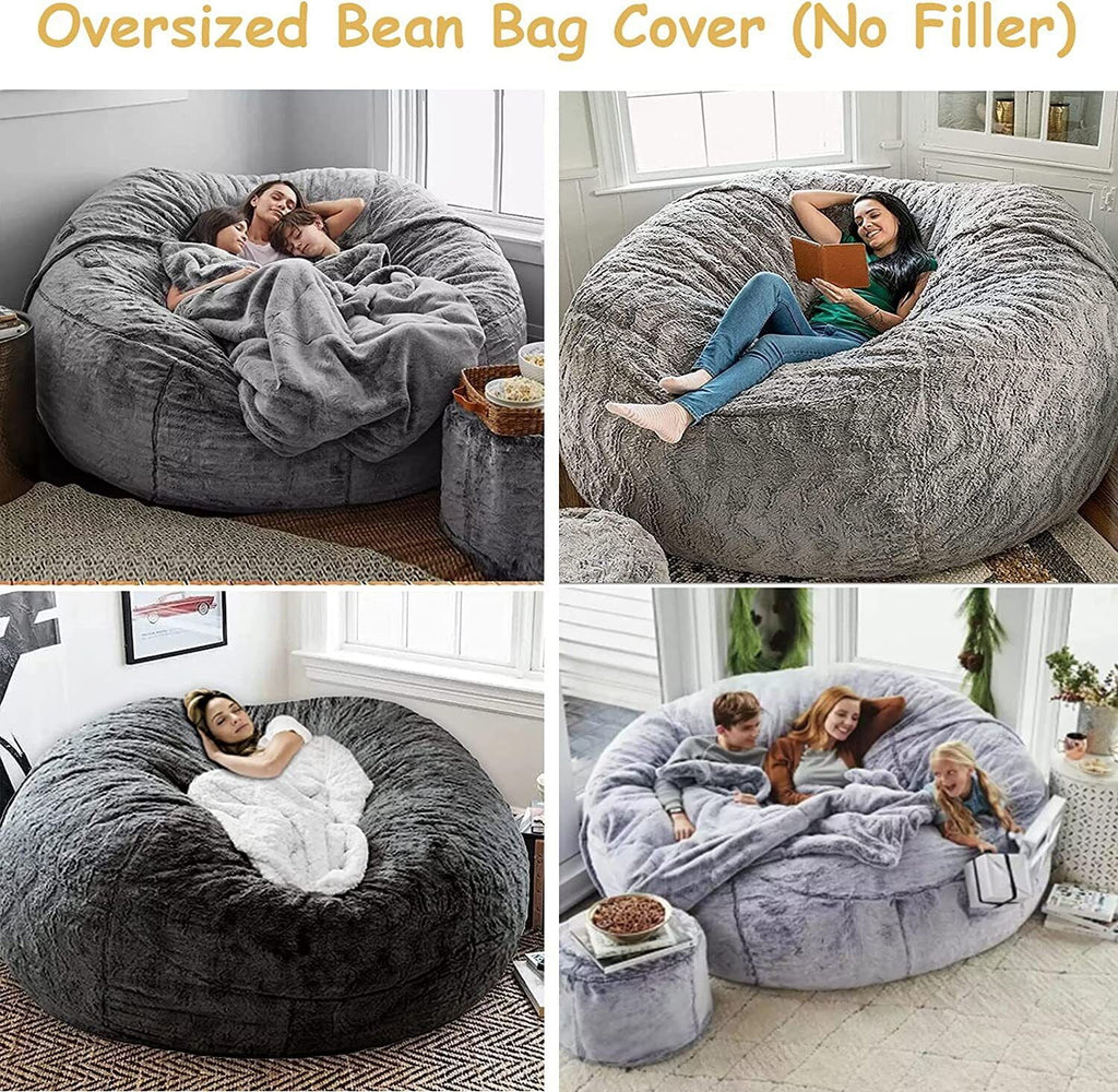 5FT Ultra Soft Bean Bag Chair Cover Light Grey B3420