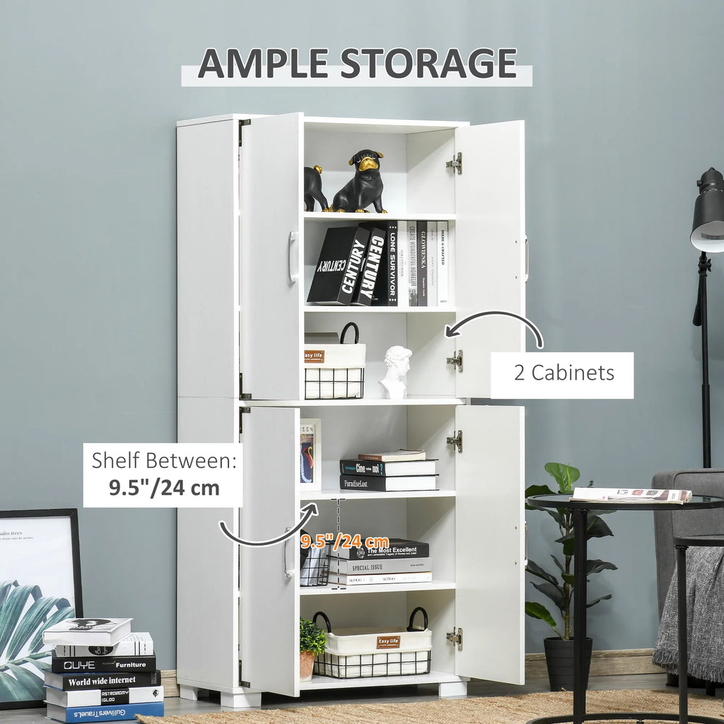 White 4-Door Cabinet with Storage Shelves P75405